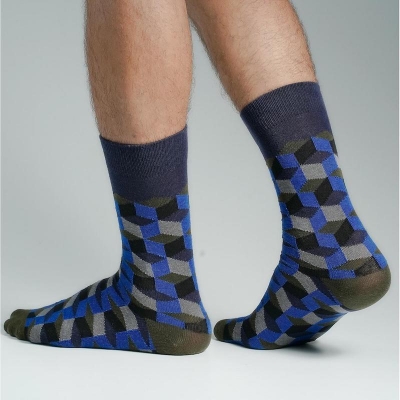 Picture of Premium Long Socks For Men  (Navy Blue)