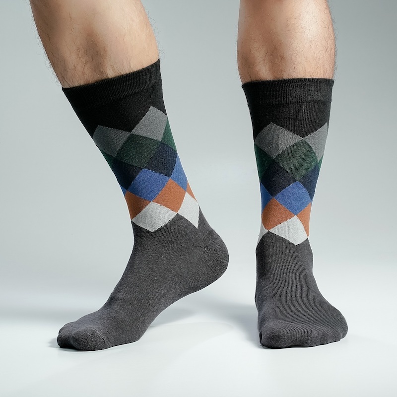 Picture of Swan Premium Long Socks For Men  (Charcoal)