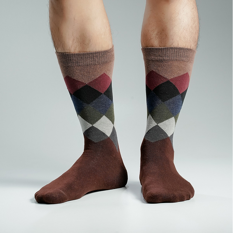Picture of Swan Premium Long Socks For Men  (Chocolate)