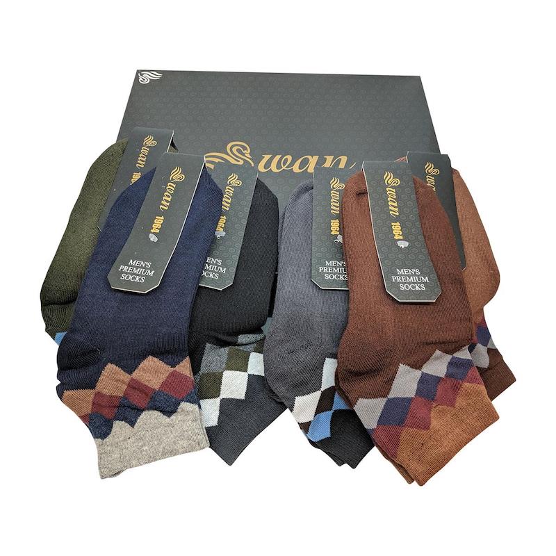 Picture of 6 Pairs Half Terry Premium Ankle Socks For Men by MB Hosiery  (Multicolor)