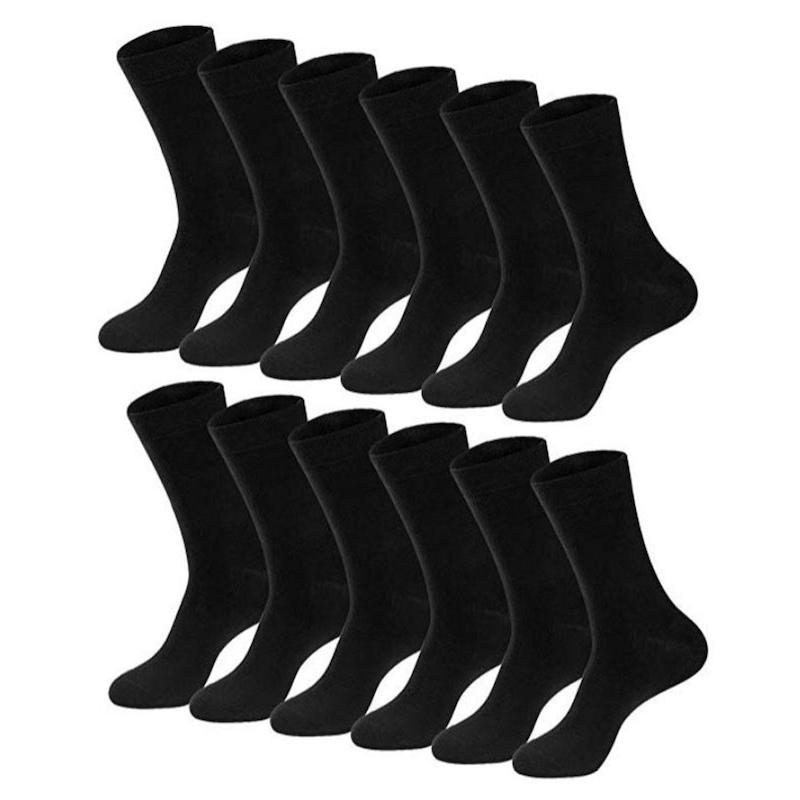 Picture of 12 Pairs Plain Black Long Socks For Men by MB Hosiery  (Multicolor)