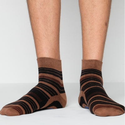 Picture of X Club Ankle Socks for Men by MB Hosiery  (Brown)