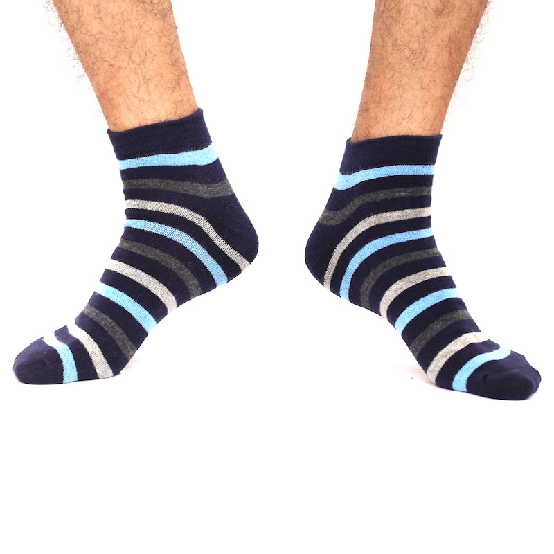 Picture of Cat Step Ankle Socks for Men by MB Hosiery  (Navy Blue)