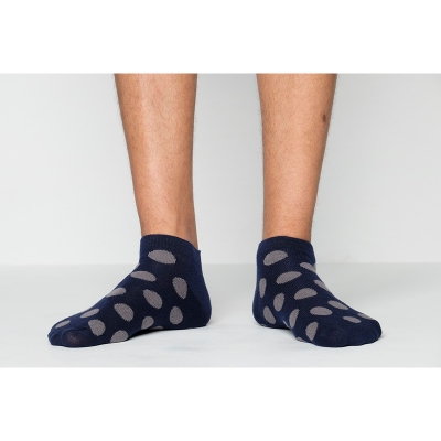 Picture of Cat Step Ankle Socks for Men by MB Hosiery  (Navy Blue)