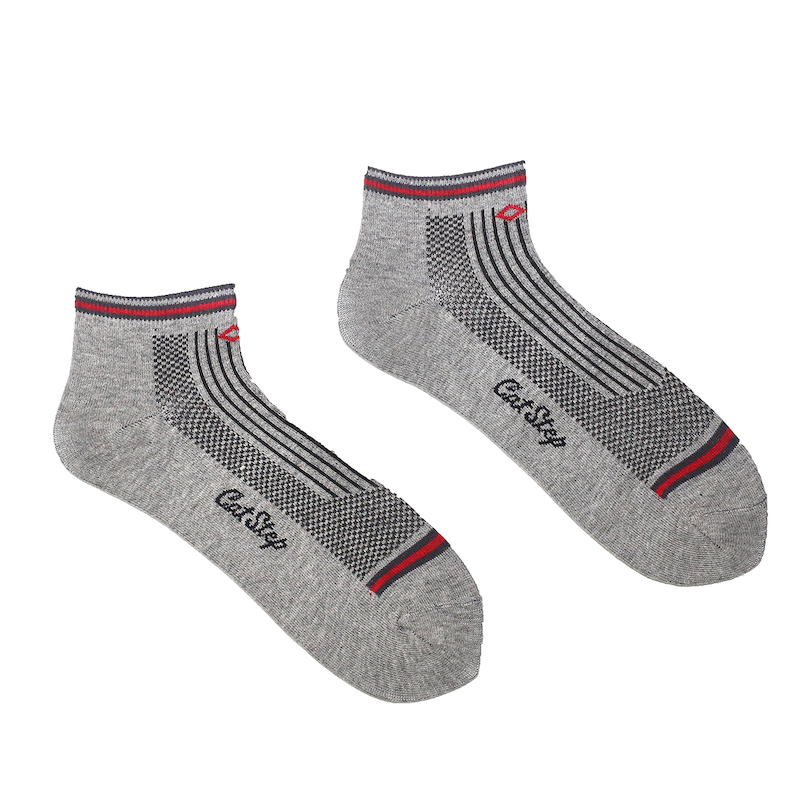 Picture of Cat Step Ankle Socks for Men by MB Hosiery  (Ash)