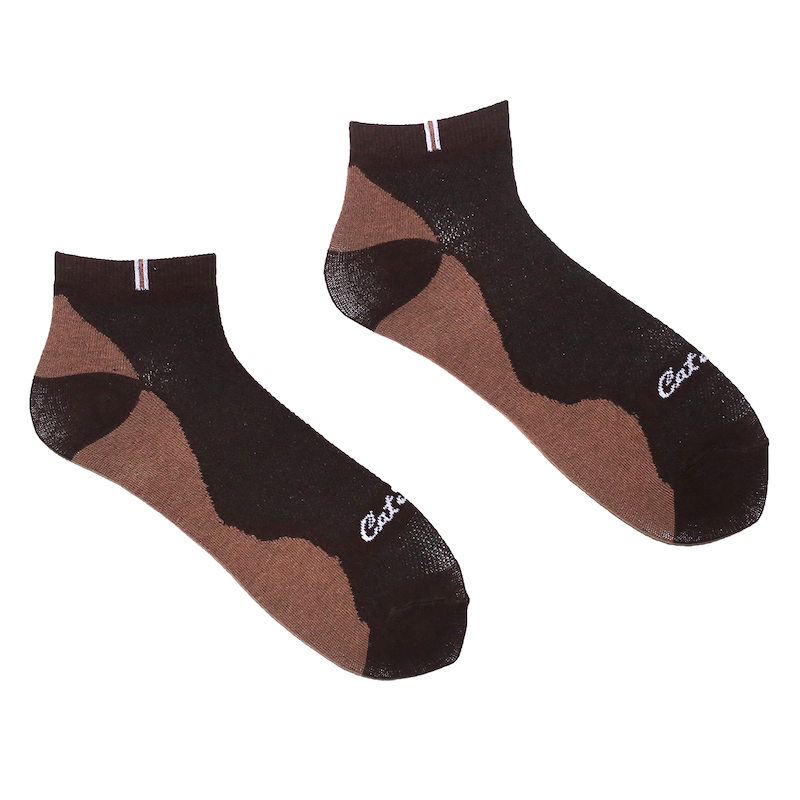 Picture of Cat Step Ankle Socks for Men by MB Hosiery  (Chocolate)
