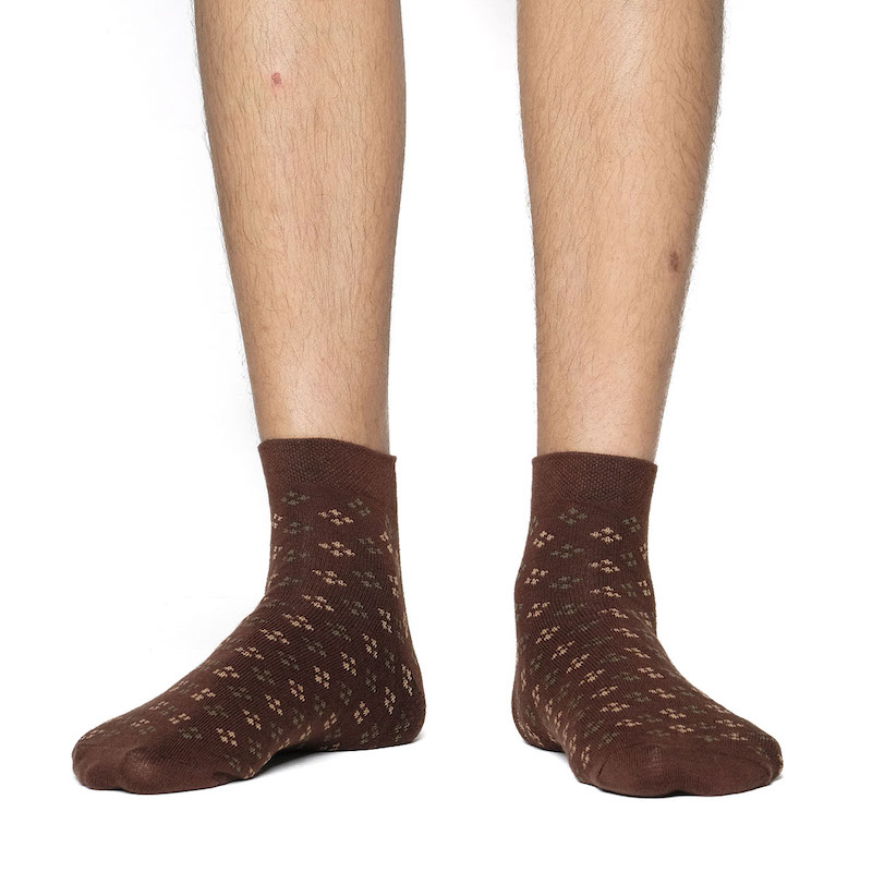 Picture of Swan Infiknit Ankle Socks for Men  (Chocolate)