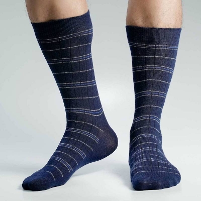 Picture of Swan Long Socks For Men  (Navy Blue)
