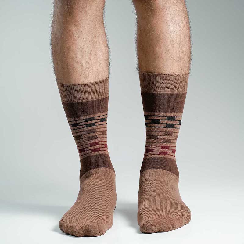 Picture of Swan Long Socks For Men  (Brown)
