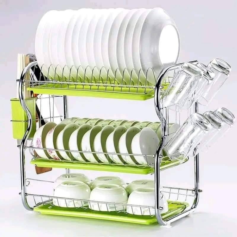 Picture of B Shape 3 Layer Stainless Dish Drainer Rack
