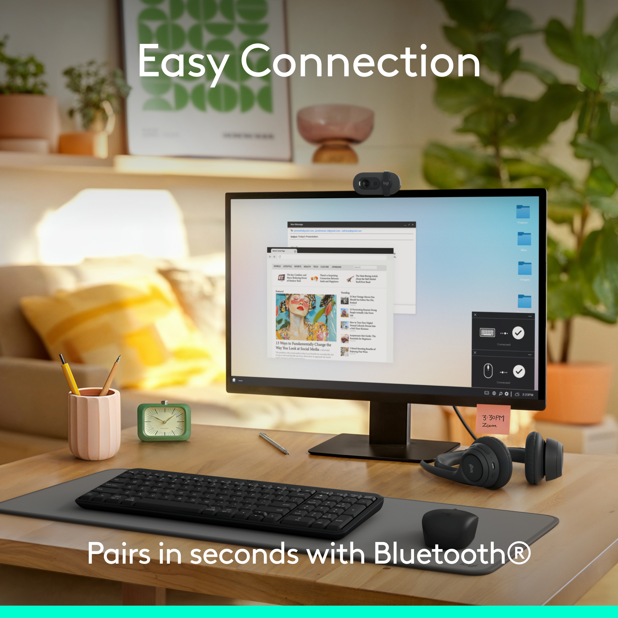 Picture of Logitech MK250 Bluetooth Wireless Mouse and Keyboard Combo: Fast & Easy Connectivity, Compact Wireless Keyboard, Ambidextrous Mouse, Durable Build - Windows/MacOS