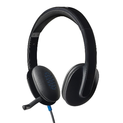 Picture of Logitech H540 Wired Headset, Stereo Headphone with Noise-Cancelling Microphone, USB, On-Ear Controls, Mute Indicator Light, PC/Mac/Laptop - Black