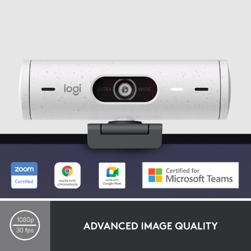 Picture of Logitech Brio 500 Full Hd Webcam with Auto Light Correction,Show Mode, Dual Noise Reduction Mics, Webcam Privacy Cover, Works with Microsoft Teams, Google Meet, Zoom, USB-C Cable