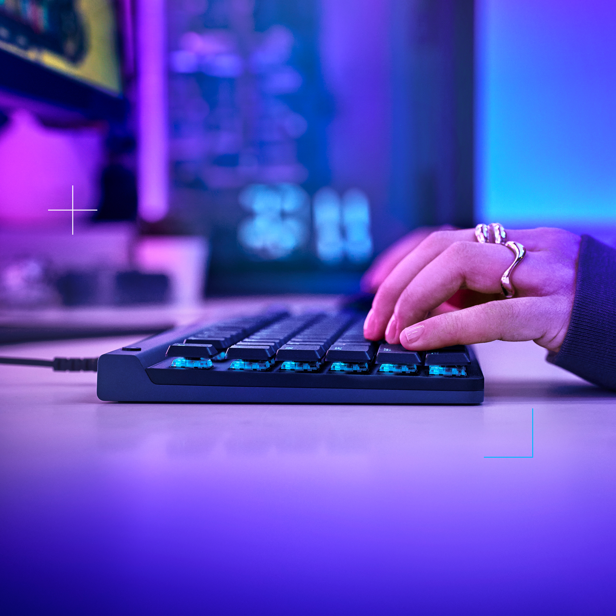 Picture of Logitech G515 TKL Wired Low Profile Gaming Keyboard, Fully Customisable RGB, Double-Shot PBT Keycaps, Tactile/Brown Switches - Black