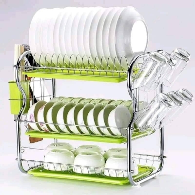 Picture of B Shape 3 Layer Stainless Dish Drainer Rack
