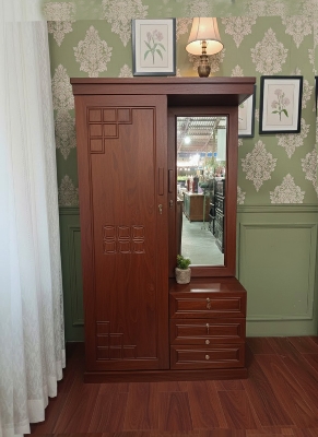 Picture of Rich Home Deco Paint Lacquer Polish Dressing Almirah, 1 Door Wardrobe, 1 Door Mirror Vanity Dressing Table, Almirah Dressing for Bedroom Clothes & Makeup Accessories Storage Organizer Shelves 72/30