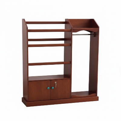 Picture of Rich Home Alana, Lacquer Polish Deco Paint Alana, 1 Clothes Stoarge Shelve with 4 Hanging Shelve & 1 Coat Hanging Space with Lock Door Cabinet, Modern Home & Office Use Clothes Hanging Alana, 48/45