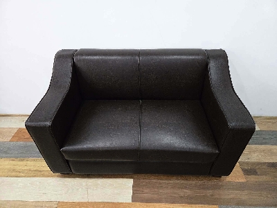 Picture of Faux Leather Sofa Set for Living Room Furniture | 2 Seater Sofa Set | 4 Seater Sofa | Sofa for Home & Office | Waiting Room Sofa | Pre-Assembled Color:- Black