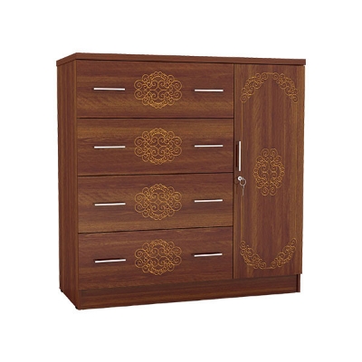 Picture of Modern CNC Design Cupboard Clothes Storage Organizer 4 Door/ 3 Door/ 2 Door/ 1 Door Almirah, Cupboard Closet, Hanging Space with Cloths Storage Shelves & 1 Inner Drawer with Security Lock Almari, Suitable for your Living Room  Home Decor Furniture,