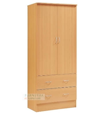 Picture of Modern 2 Door Almirah With  Cloth 2 Storage Drawer & Hanger Storage Cabinet and Cloth storage Shelf for your Sweet Home or Office Use 72x24"