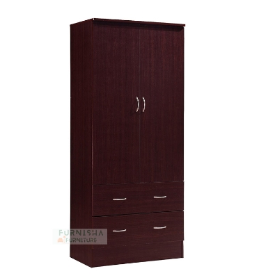 Picture of Modern 2 Door Almirah With  Cloth 2 Storage Drawer & Hanger Storage Cabinet and Cloth storage Shelf for your Sweet Home or Office Use 72x24"
