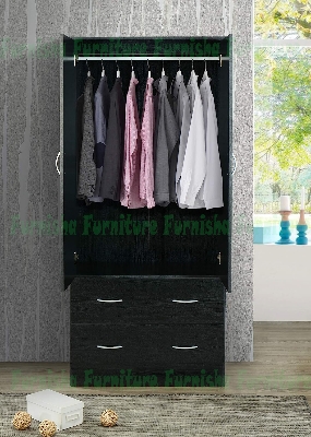 Picture of Modern 2 Door Almirah With  Cloth 2 Storage Drawer & Hanger Storage Cabinet and Cloth storage Shelf for your Sweet Home or Office Use 72x24"