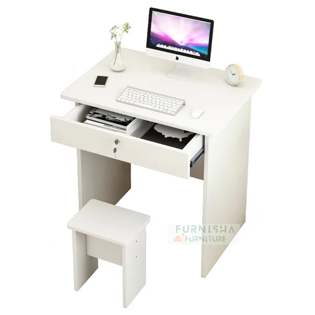 Picture of Computer Table With Stool, Multipurpose Compact Vanity Table, Writing Desk With 1 Locker drawer with Seating stool, Home & Office Desk Pc Table or Laptop Table 30/24''