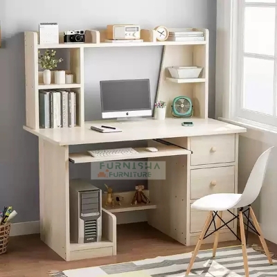 Picture of Levente Extendable Reading Table, Computer Table  With Keyboard Tray, Study Table with Storage Drawer and Book Shelf,  Multipurpose use for your home and office Desk, Activity Table Computer Office Study Writing Desk 54/45''