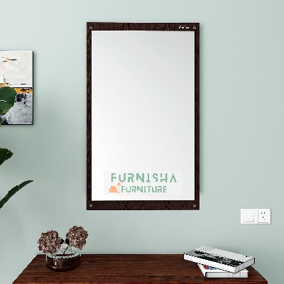 Picture of Furnisha Home Furniture Engineered Wood Dressing Wall Mirrors/Hanging Dressing Mirrors/Decorative Plain Mirror for Bed Room/Wall Mounted for Living Room or Bath Room (16 mm Melamine Board Rectangular Framed) 24/12''
