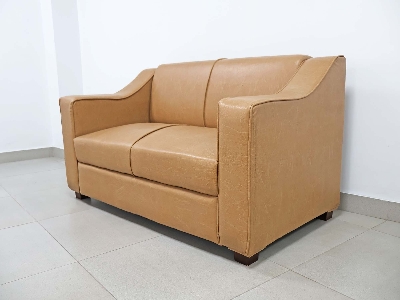 Picture of Faux Leather Sofa Set for Living Room Furniture | 2 Seater Sofa Set | 4 Seater Sofa | Sofa for Home & Office | Waiting Room Sofa | Pre-Assembled Color - Cream