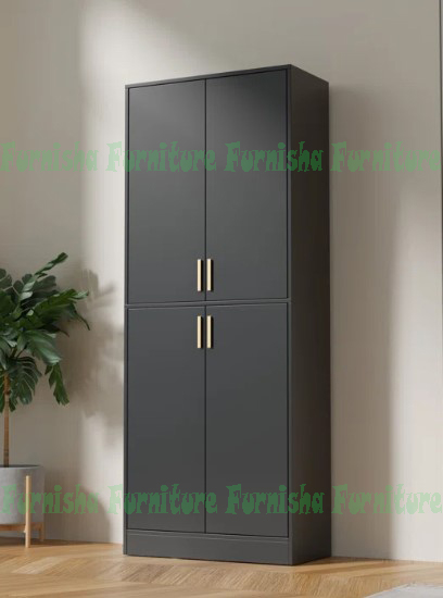 Picture of Tangkula 72 Inches Tall Storage Cabinet Almirah with 4 Door, Freestanding Pantry Cabinet with Shelf & Anti-tilt Design, Modern Utility Storage Organizer for Living Room 72/24''