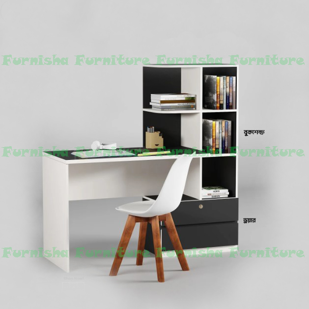 Picture of Modern Reading Table with Locker Drawer /Study Desk with Bookshelf /Home Office Desk / Computer Desk /Study Table /Laptop Table With Locker Drawer - Modern Home Furniture 50/45''