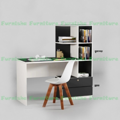 Picture of Modern Reading Table with Locker Drawer /Study Desk with Bookshelf /Home Office Desk / Computer Desk /Study Table /Laptop Table With Locker Drawer - Modern Home Furniture 50/45''