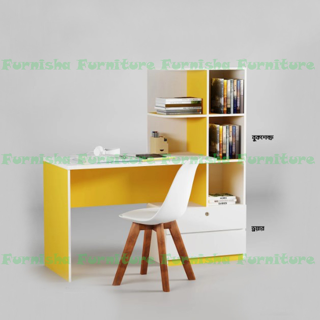 Picture of Modern Reading Table with Locker Drawer /Study Desk with Bookshelf /Home Office Desk / Computer Desk /Study Table /Laptop Table With Locker Drawer - Modern Home Furniture 50/45''