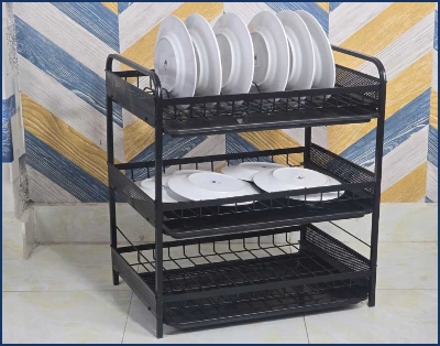 Picture of 3 Layer Iron Drain Dish Rack