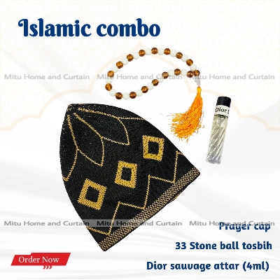 Picture of Ramadan Islamic Combo Set Tupi 33 ball stone tosbih Attar Dior souvage 