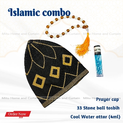 Picture of Ramadan Islamic Combo Set Tupi 33 ball stone tosbih Attar  Cool water