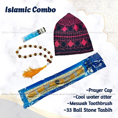 Picture of Ramadan Islamic Combo Set Tupi 33 ball stone tosbih Attar Meswak Cool water