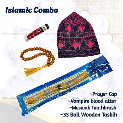 Picture of Ramadan Islamic Combo Set Tupi 33 ball Wodden tosbih Attar Meswak Vampire Blood 