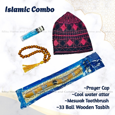 Picture of Ramadan Islamic Combo Set Tupi 33 ball Wodden tosbih Attar Meswak cool water