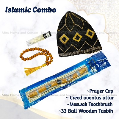 Picture of Ramadan Islamic Combo Set Tupi 33 ball Wodden tosbih Attar Meswak Creed aventous