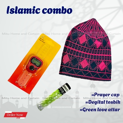 Picture of Ramadan Islamic Combo Set Tupi Degital count tosbih Attar Green Love