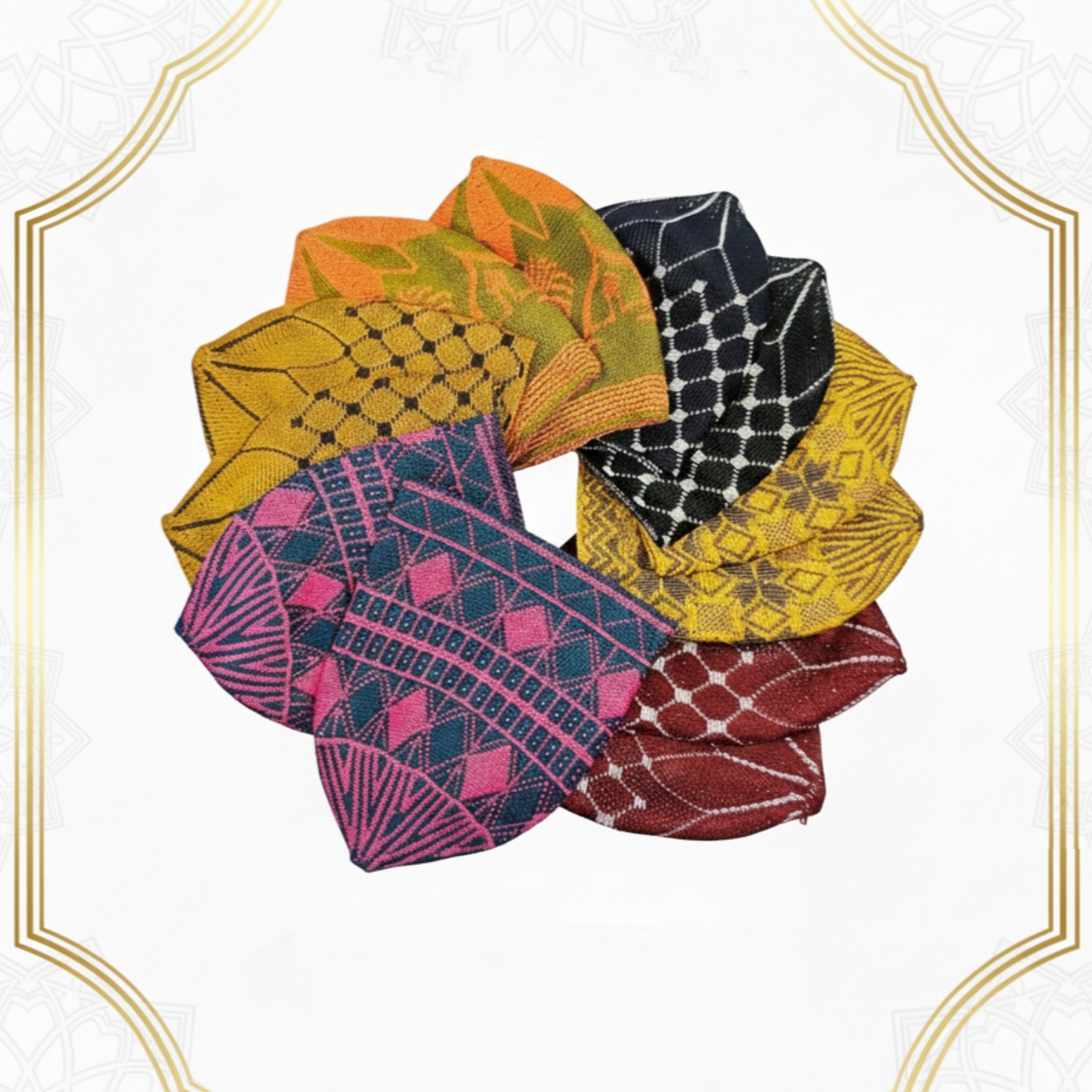 Picture of Beautiful Design Islamic Items Tupi For Men || Unique Design Cap || Muslim Prayer Cap For Men || Multi color