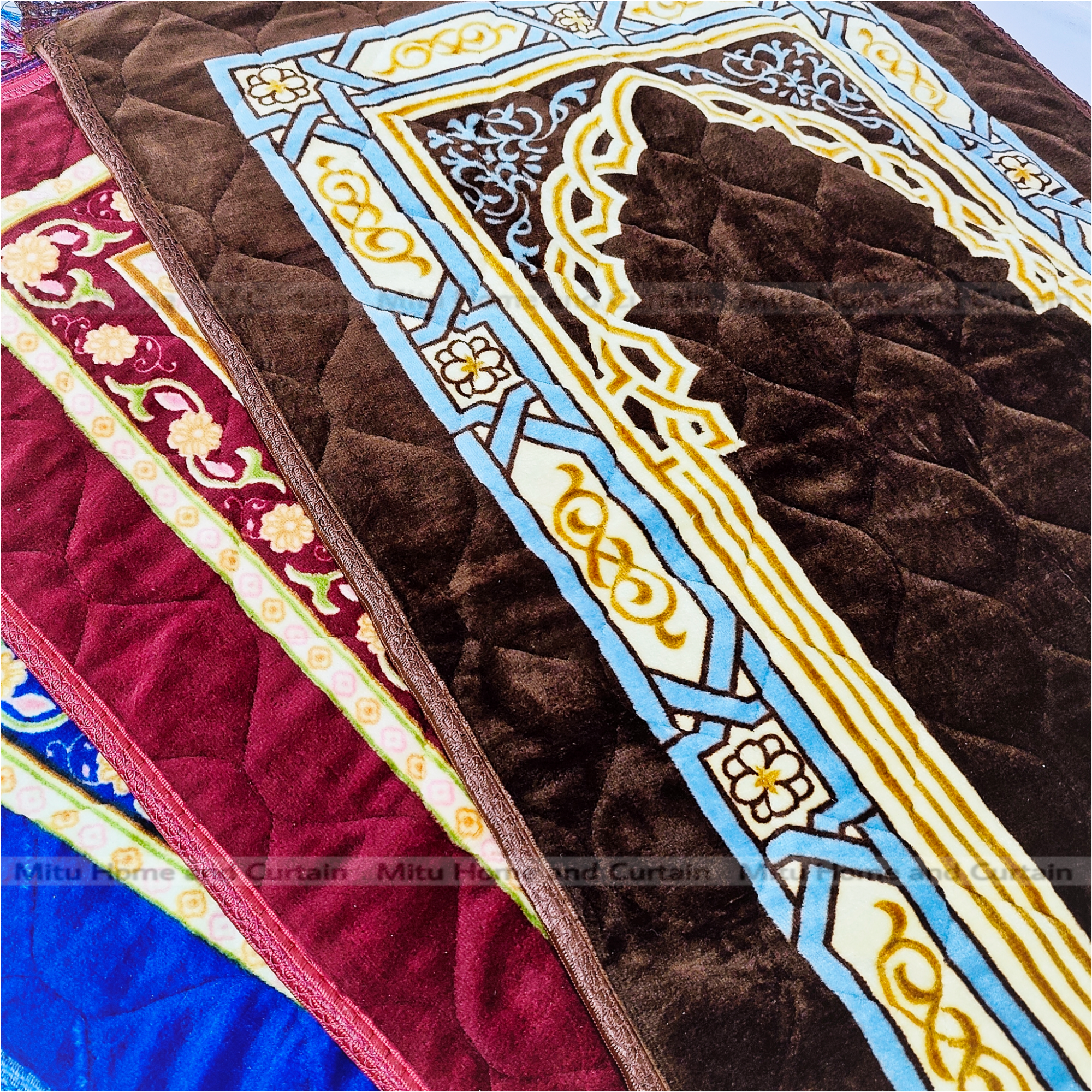 Picture of Jaynamaz Prayer mat China jaynamaz Primium quality soft jaynamaz 31inch*48 inch Brawn, Royel blue , Royel ash