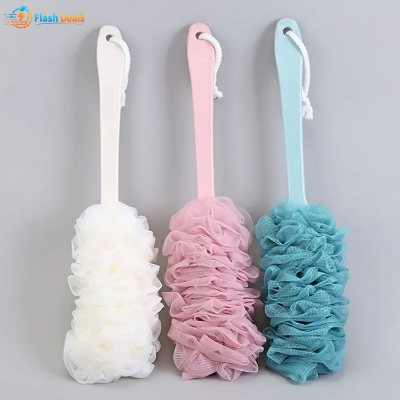Picture of Long Handle Bath Sponge Shower Brush Back Scrubber For Shower Soft Mesh Body Back Cleaner Washer Body Bath Massage Brush (Multicolor)