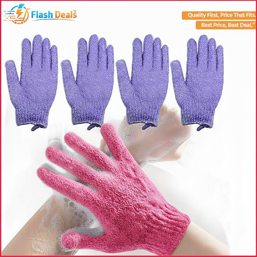 Picture of Shower Scrub Gloves Resistance Body Massage Sponge Wash Skin Exfoliator Exfoliate Mitt Glove for Peeling 1 Piece Bath Gloves - bath sponge (Multicolor)