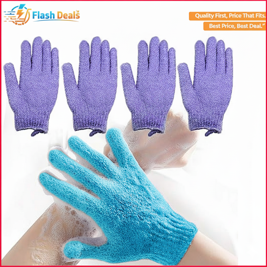 Picture of Shower Scrub Gloves Resistance Body Massage Sponge Wash Skin Exfoliator Exfoliate Mitt Glove for Peeling 1 Piece Bath Gloves - bath sponge (Multicolor)