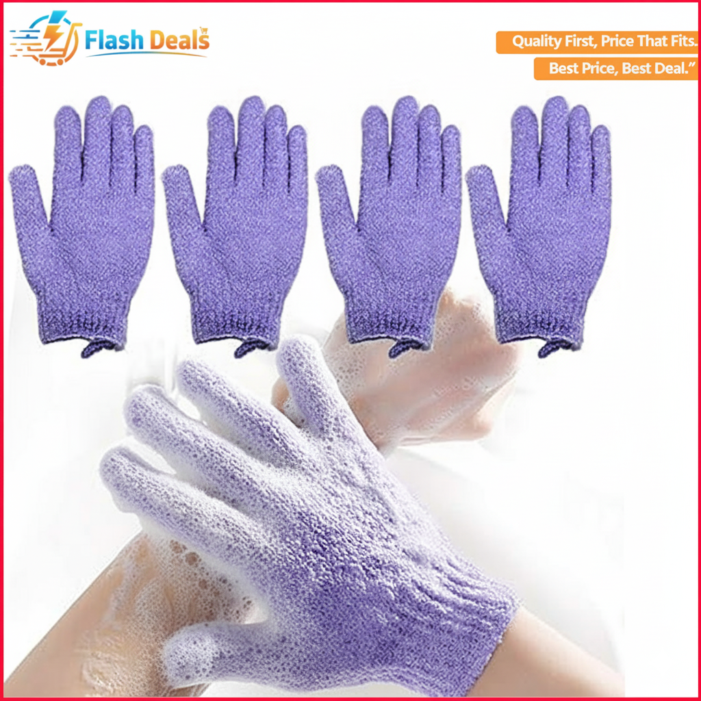 Picture of Shower Scrub Gloves Resistance Body Massage Sponge Wash Skin Exfoliator Exfoliate Mitt Glove for Peeling 1 Piece Bath Gloves - bath sponge (Multicolor)