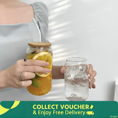 Picture of New 540ml Glass cup new high borosilicate coffee cup glass water cup cold drink cola beverage cup milk tea milk single layer cup (White)