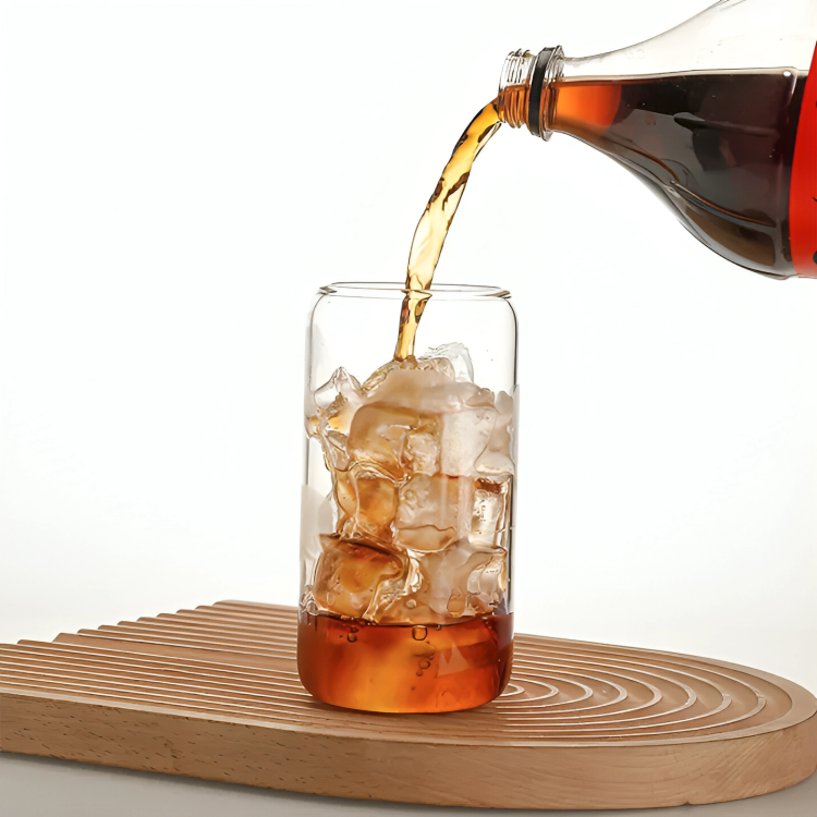 Picture of New 540ml Glass cup new high borosilicate coffee cup glass water cup cold drink cola beverage cup milk tea milk single layer cup (White)